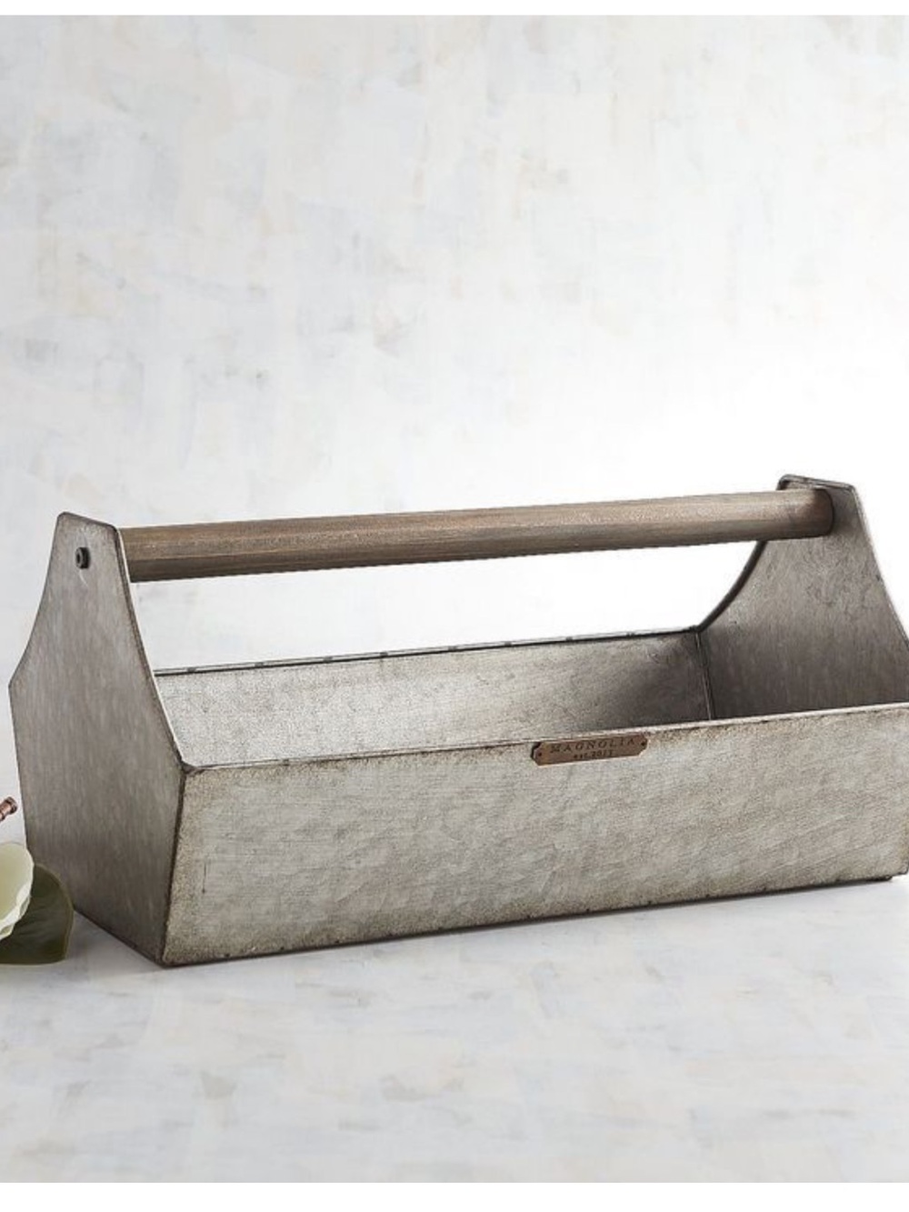 Magnolia Home Factory Tool Tote Galvanized Metal Farmhouse Caddy Hearth & Hand